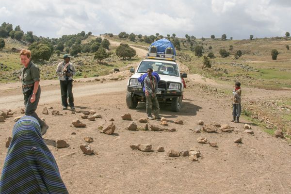 The road from Goba to Dinsho (moment of rest)