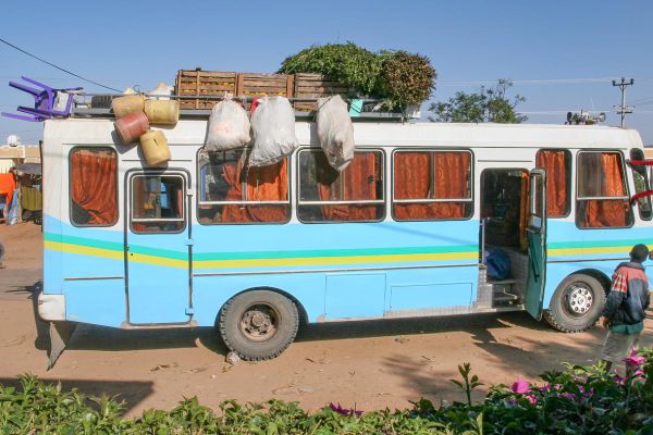 The bus stop to Kenya